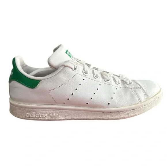 Adidas Original Endorsed by Stan Smith White Green‎ Low Top Sneakers Size 4 - Picture 6 of 9